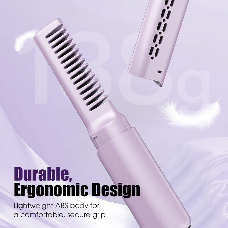 💇 Cordless Hair Straightening Comb | 3-Temperature Portable Styler