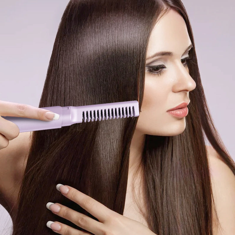 💇 Cordless Hair Straightening Comb | 3-Temperature Portable Styler