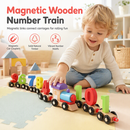 Build Counting Trains Instantly! Magnetic Wooden Number Train