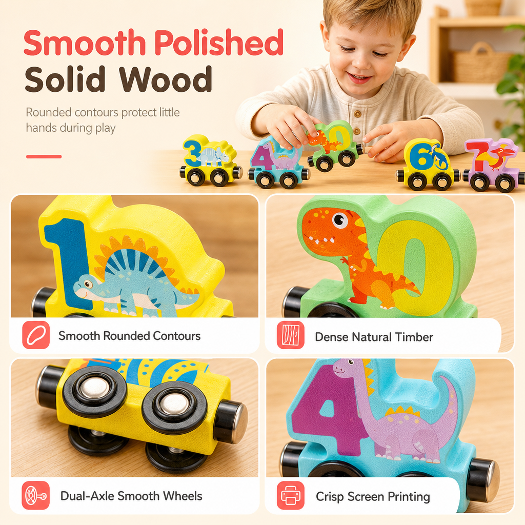 Build Counting Trains Instantly! Magnetic Wooden Number Train