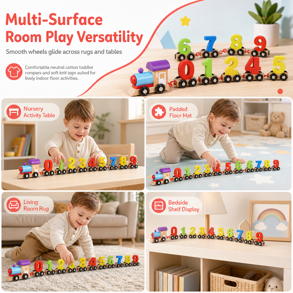 Build Counting Trains Instantly! Magnetic Wooden Number Train