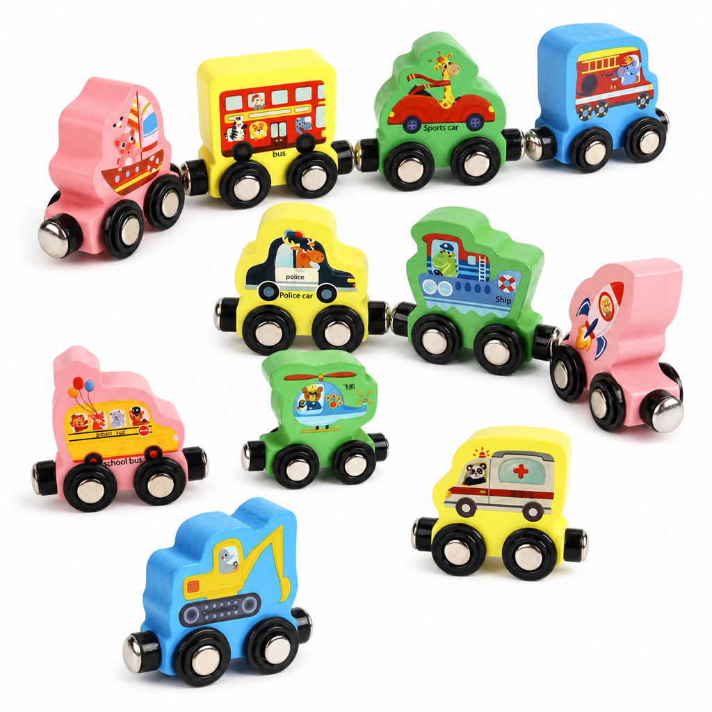 Build Counting Trains Instantly! Magnetic Wooden Number Train