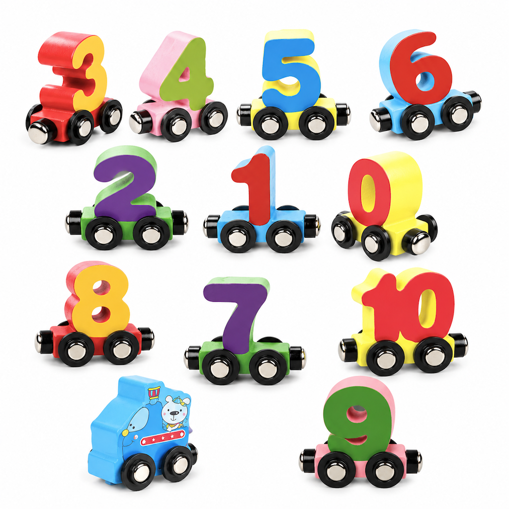 Build Counting Trains Instantly! Magnetic Wooden Number Train