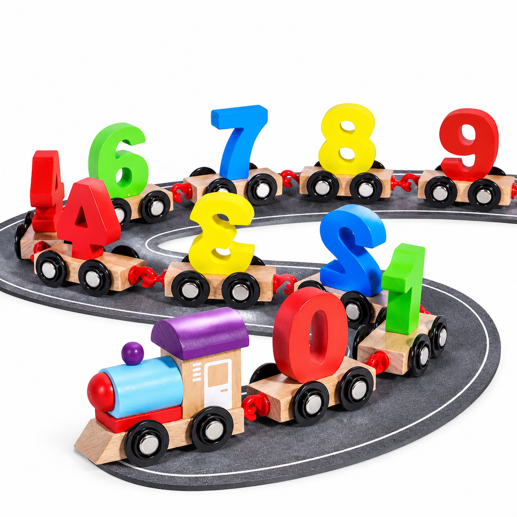 Build Counting Trains Instantly! Magnetic Wooden Number Train