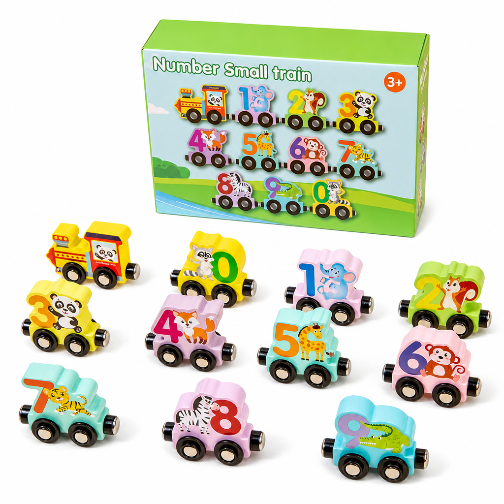 Build Counting Trains Instantly! Magnetic Wooden Number Train