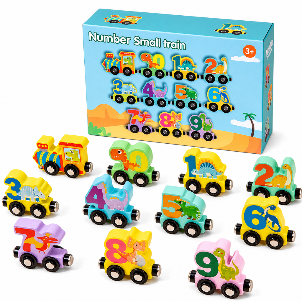 Build Counting Trains Instantly! Magnetic Wooden Number Train