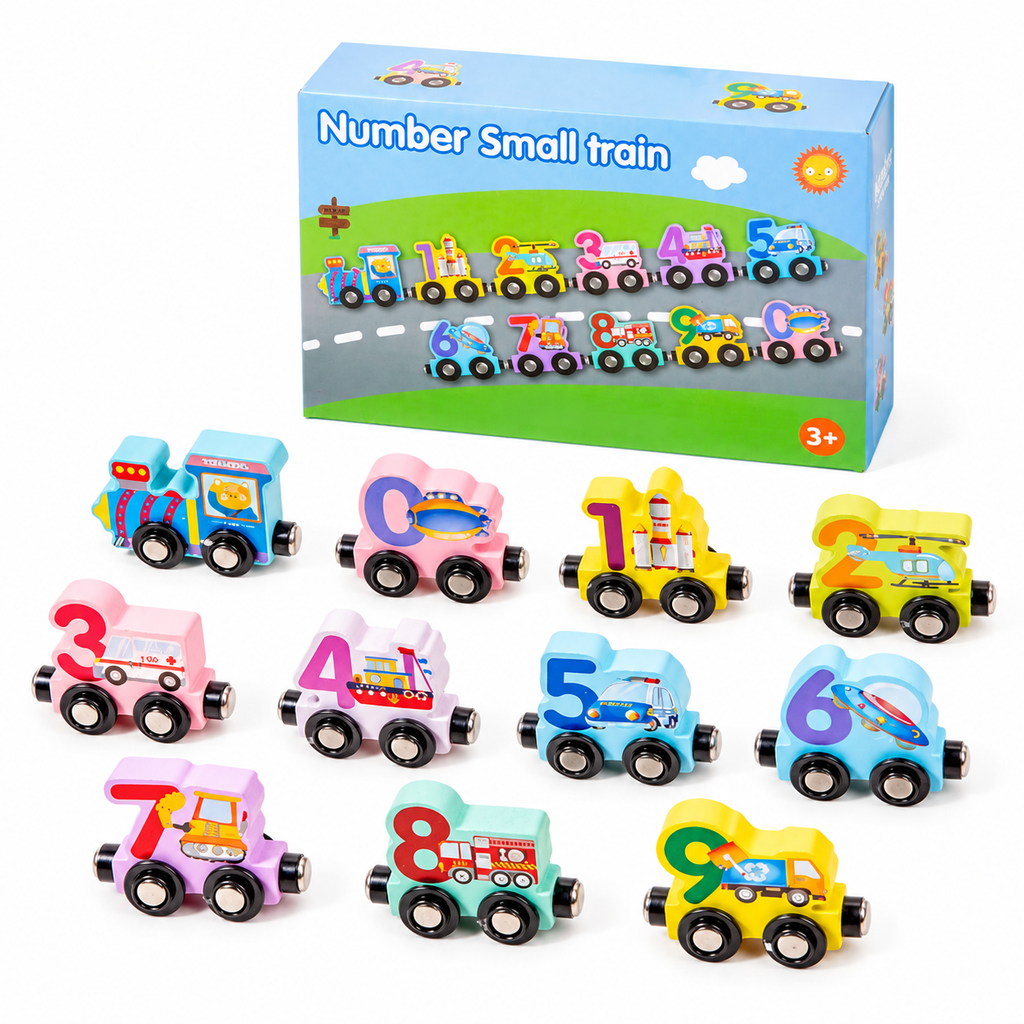Build Counting Trains Instantly! Magnetic Wooden Number Train