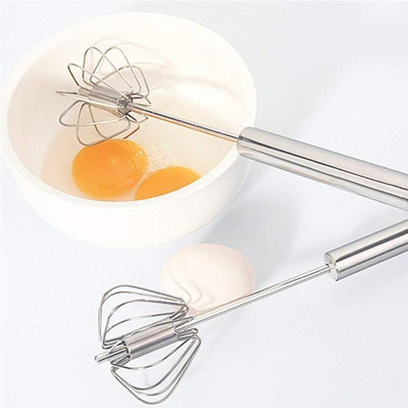 Whisk Faster Instantly! Semi-Automatic Stainless Steel Rotary Whisk