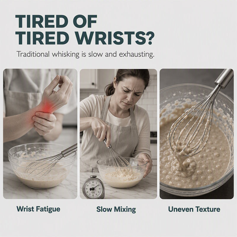 Whisk Faster Instantly! Semi-Automatic Stainless Steel Rotary Whisk