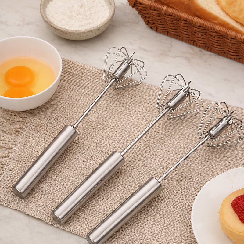 Whisk Faster Instantly! Semi-Automatic Stainless Steel Rotary Whisk