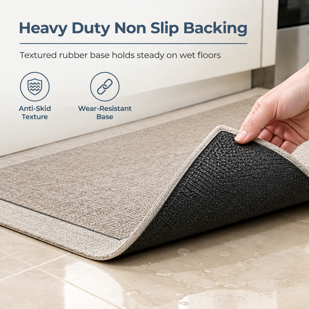 Absorb Kitchen Spills Instantly! L-Shaped Non-Slip Floor Mat