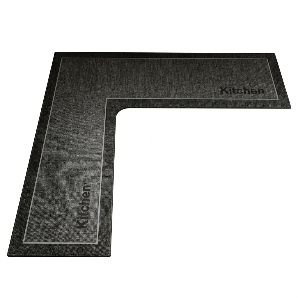 Absorb Kitchen Spills Instantly! L-Shaped Non-Slip Floor Mat