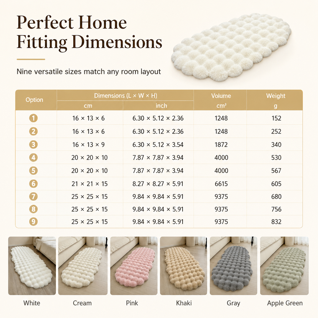 Step Onto Warmth Instantly! Soft Dense Plush Bubble Bedside Rug