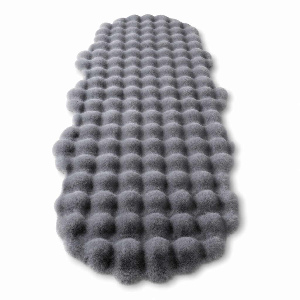 Step Onto Warmth Instantly! Soft Dense Plush Bubble Bedside Rug