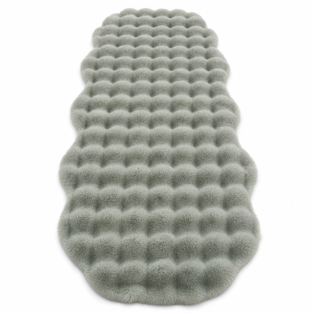 Step Onto Warmth Instantly! Soft Dense Plush Bubble Bedside Rug