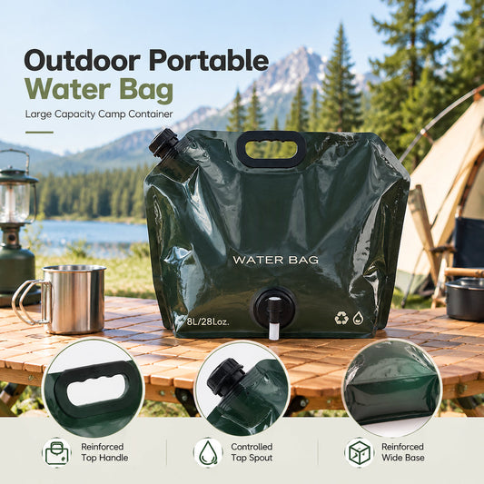 Large Capacity Portable Collapsible Water Bag Food Grade Outdoor Camping Water Storage Container with Handle