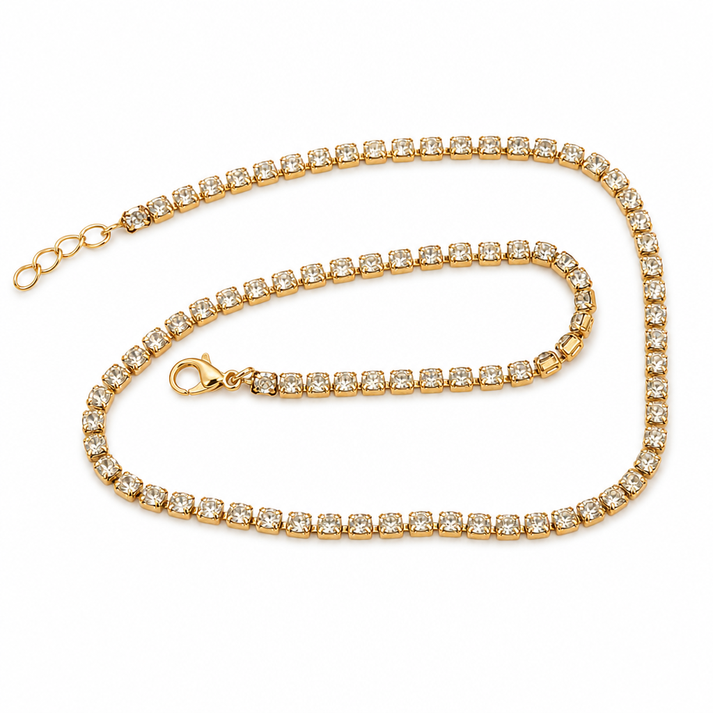 Shimmer All Night Instantly! Claw-Set Rhinestone Choker Necklace