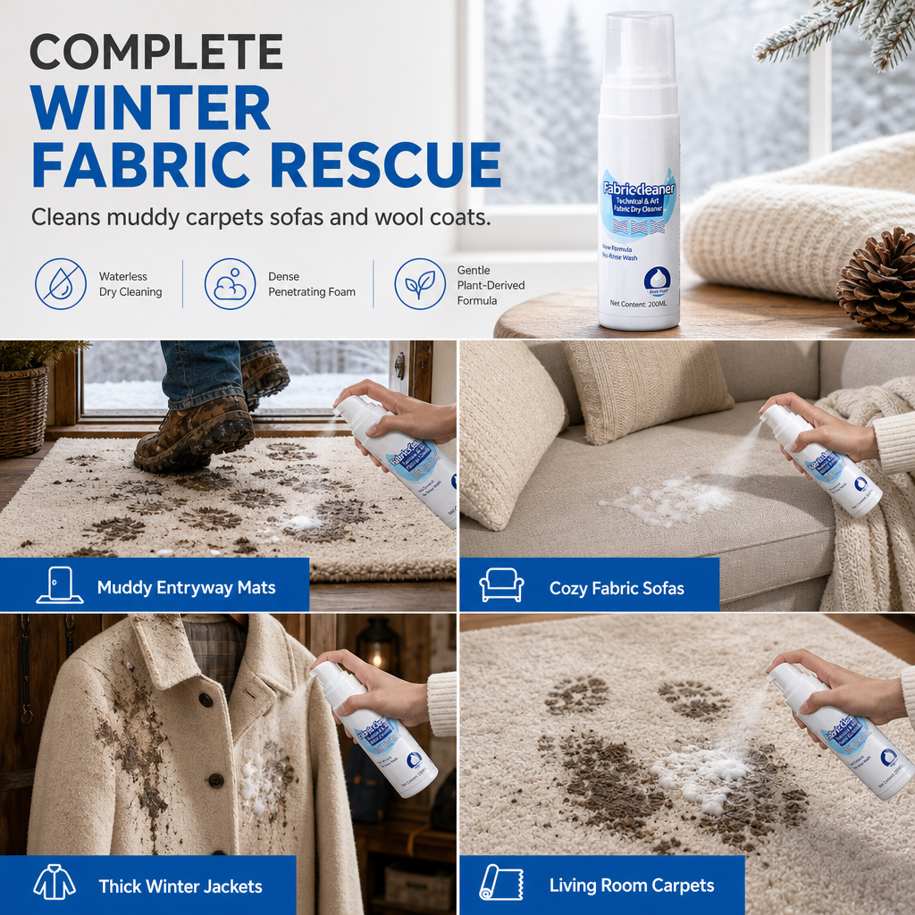 Waterless Foam Fabric Cleaner and Stain Remover for Sofas Mattresses and Carpets 200ml