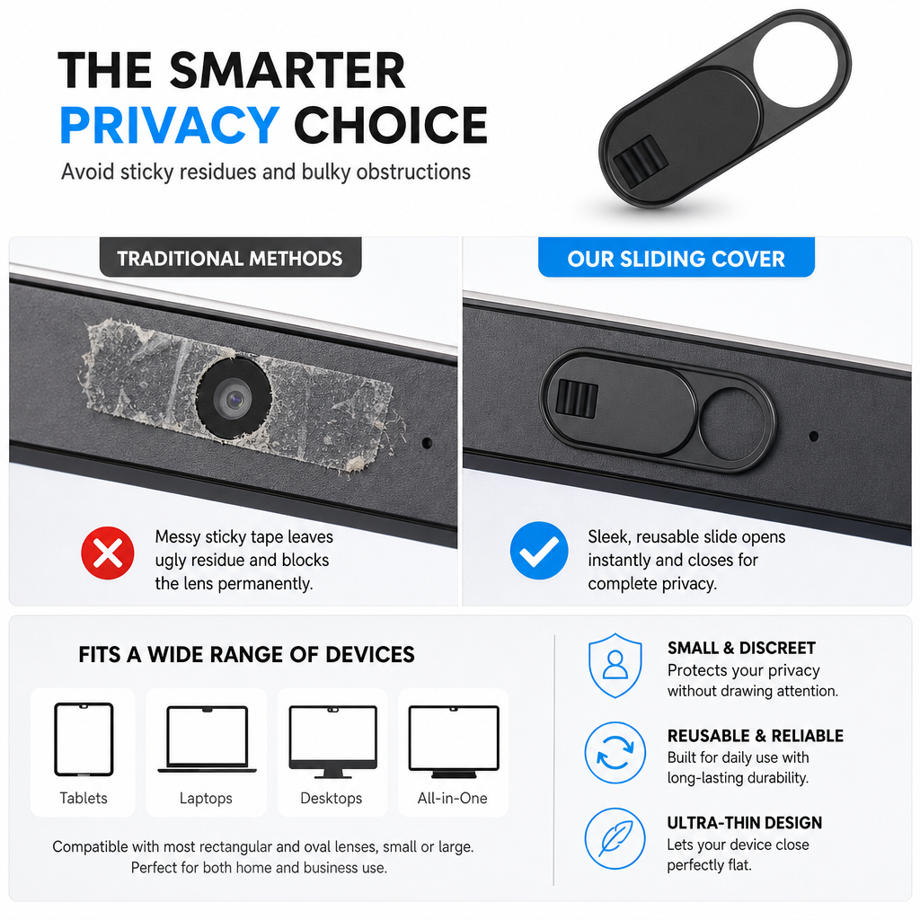 Stop Camera Snooping Instantly! Sliding Car Lens Privacy Cover