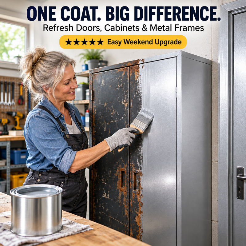 Refresh Dull Metal Instantly! Water-Based Metallic Silver Paint