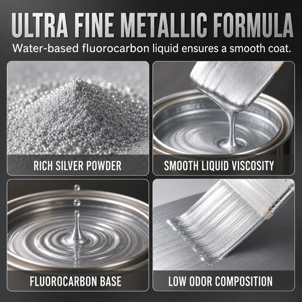 Refresh Dull Metal Instantly! Water-Based Metallic Silver Paint