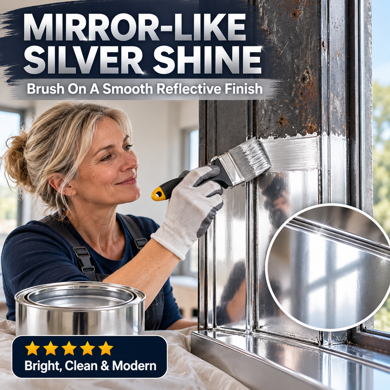 Refresh Dull Metal Instantly! Water-Based Metallic Silver Paint