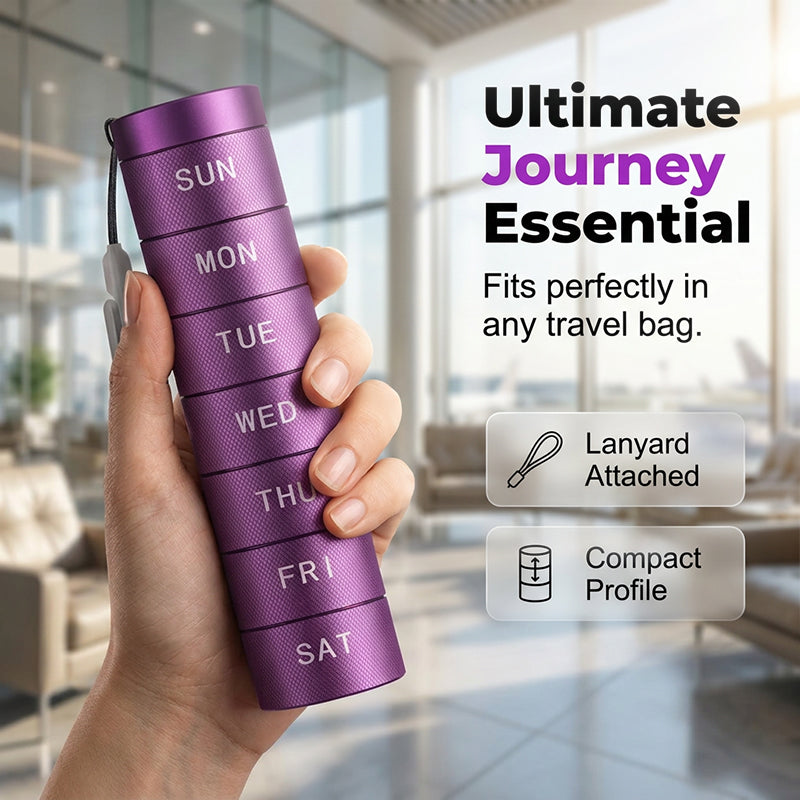 Never Miss A Dose Instantly! 7-Day Stackable Metal Pill Organizer