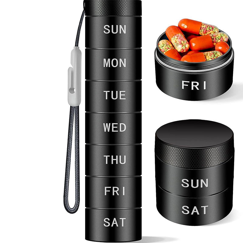 Never Miss A Dose Instantly! 7-Day Stackable Metal Pill Organizer