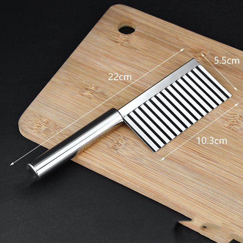 Make Wavy Fries Instantly! Stainless Crinkle Cut Knife