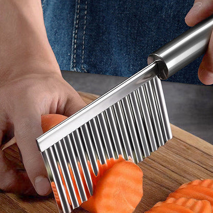 Make Wavy Fries Instantly! Stainless Crinkle Cut Knife
