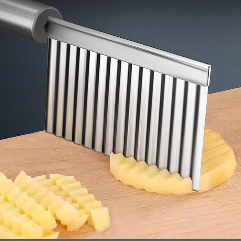 Make Wavy Fries Instantly! Stainless Crinkle Cut Knife