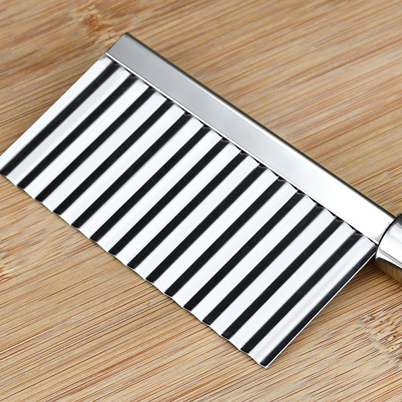Make Wavy Fries Instantly! Stainless Crinkle Cut Knife