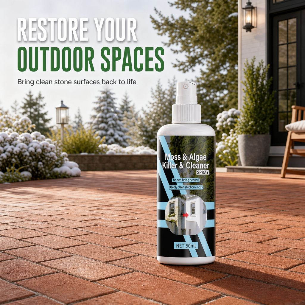 Erase Moss Instantly! Concentrated Outdoor Masonry Spray Cleaner