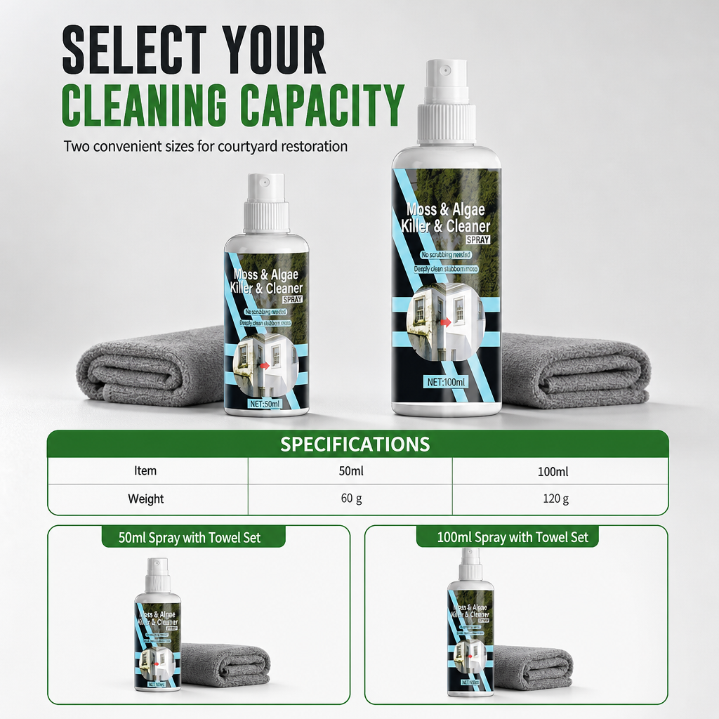 Erase Moss Instantly! Concentrated Outdoor Masonry Spray Cleaner