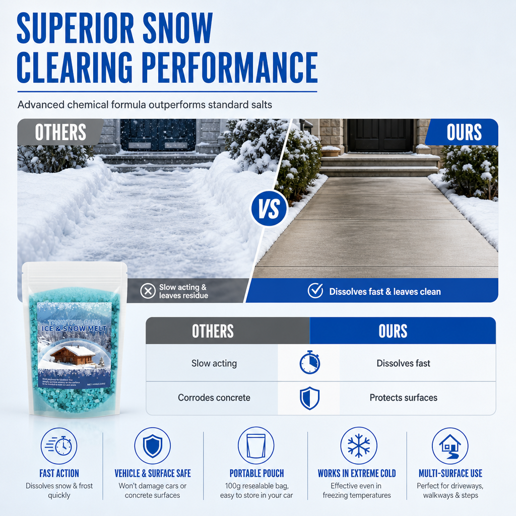 Melt Ice & Snow Instantly! Compact Car Windshield Deicing Agent