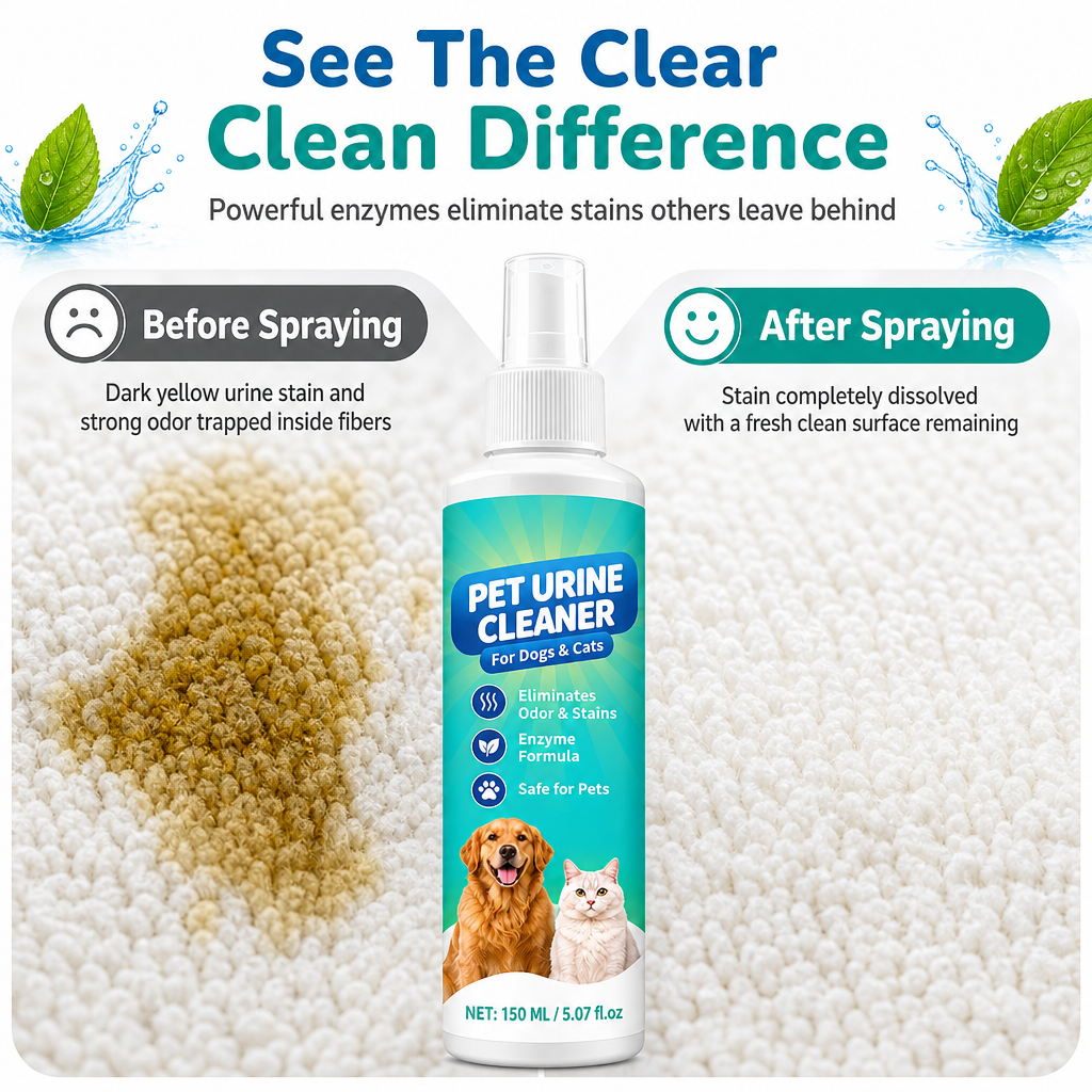 Pet Urine Stain and Odor Remover Spray for Carpets Sofas and Mattresses