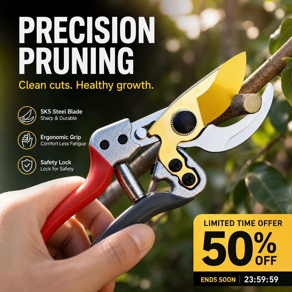 Prune Cleanly Instantly! SK5 Heavy-Duty Garden Pruning Shears