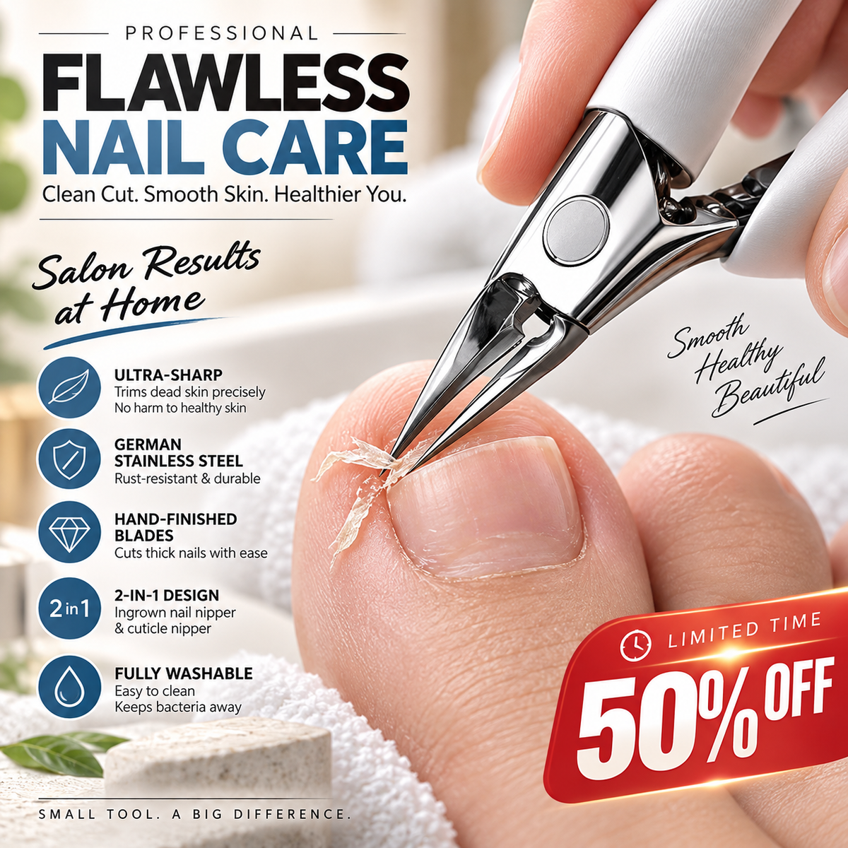 Trim Ingrown Toenails Instantly! German Steel Precision Nail Nipper