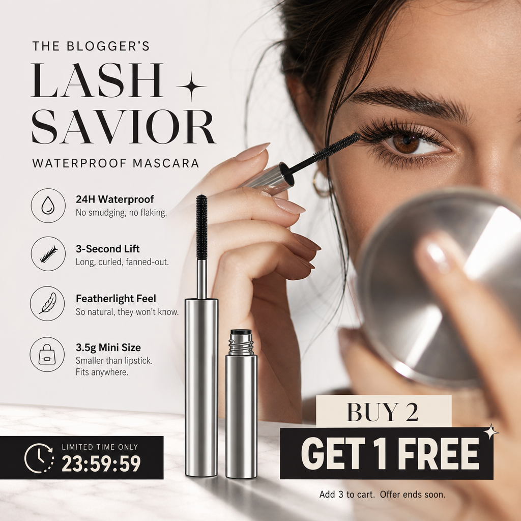 360° Spiral Brush Mascara – Smudge-Proof & Lash-Lifting Volume