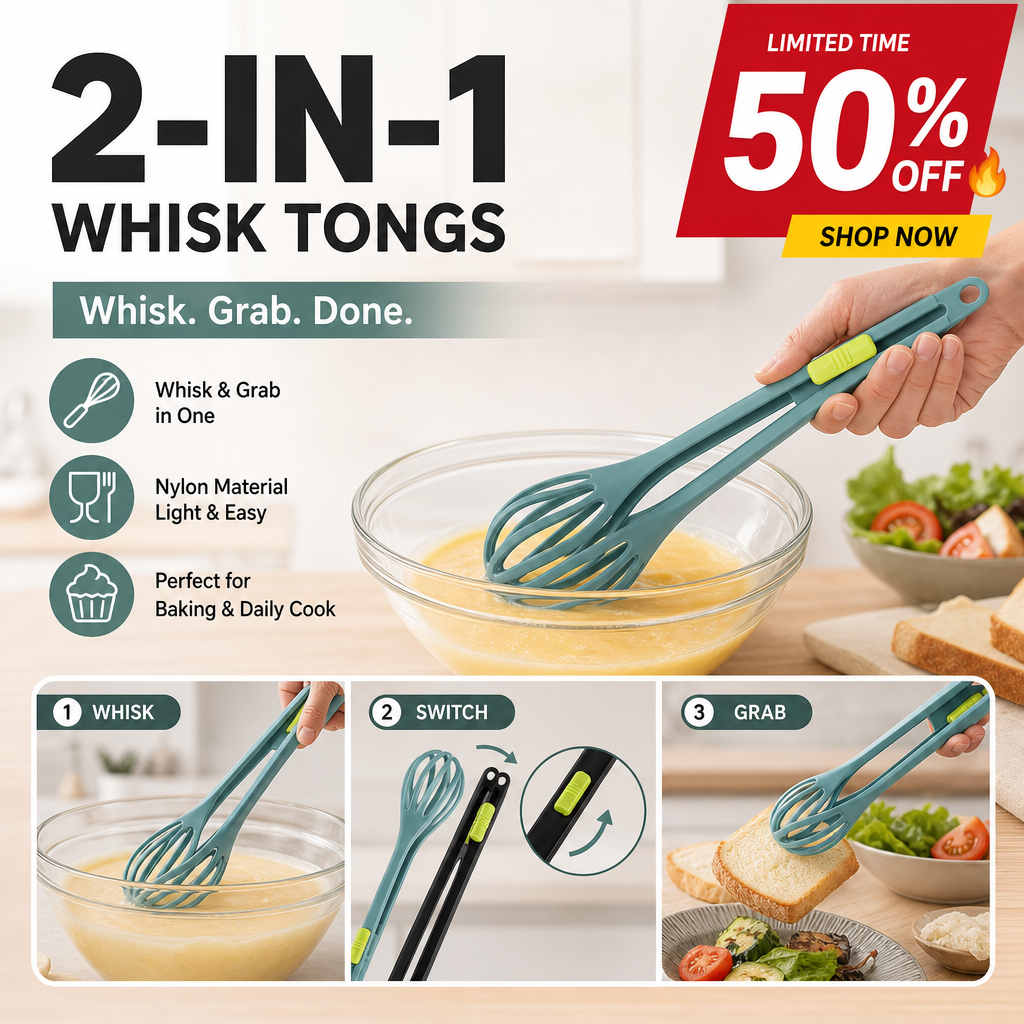Mix & Grab Instantly! No-Switch Kitchen Tong