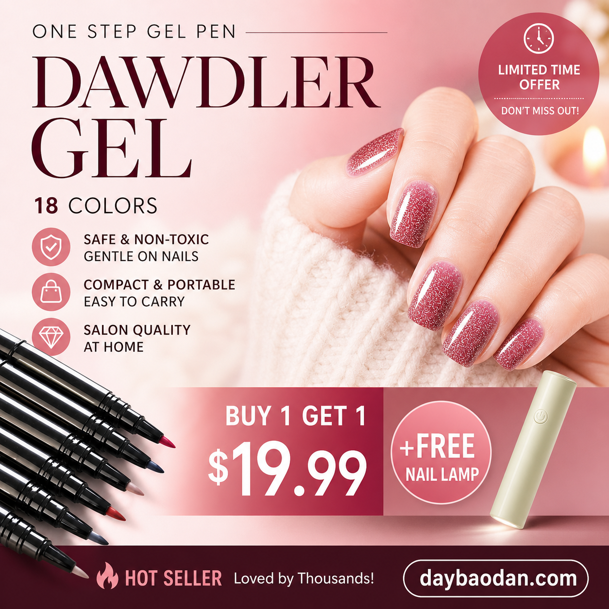 💅 Limited Time Buy 1 Get 1 Free 3-in-1 Gel Nail Pen Kit – Easy One-Step & 18 Colors