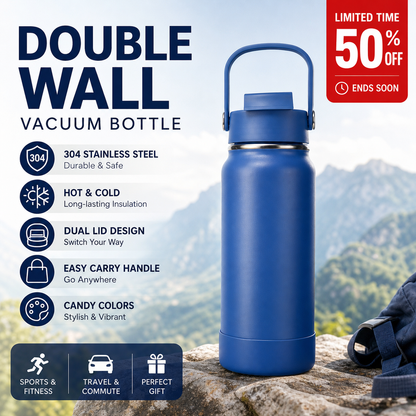 Double-Wall Vacuum Bottle – Leak-Proof & Wide Mouth Design