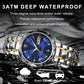 Waterproof Luminous Stainless Steel Two-tone Quartz Men's Watch