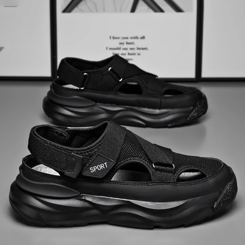 Fashionable Comfortable High Platform Men's Mesh Sandals
