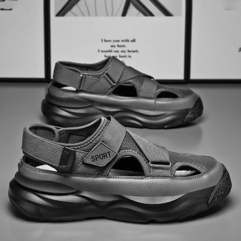 Fashionable Comfortable High Platform Men's Mesh Sandals