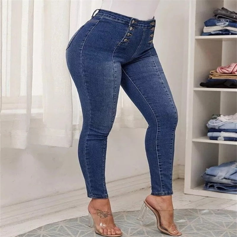 ✨Buy 2 Free Shipping✨Double Breasted High Waist Skinny Jeans-6