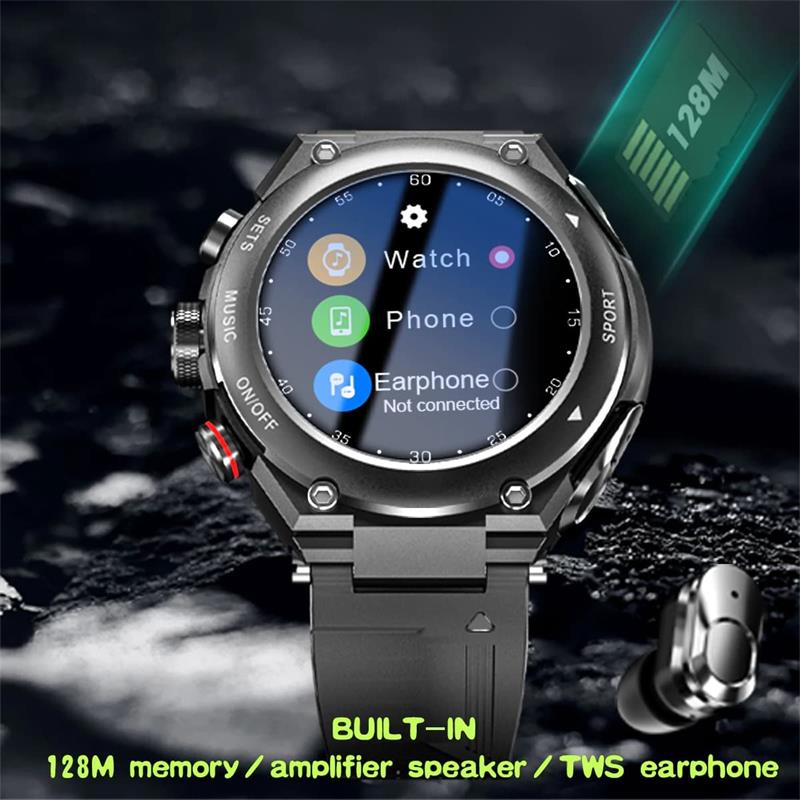 Cttopk™ - Sports Smartwatch with Wireless Earphones (Works with iPhone & Android)