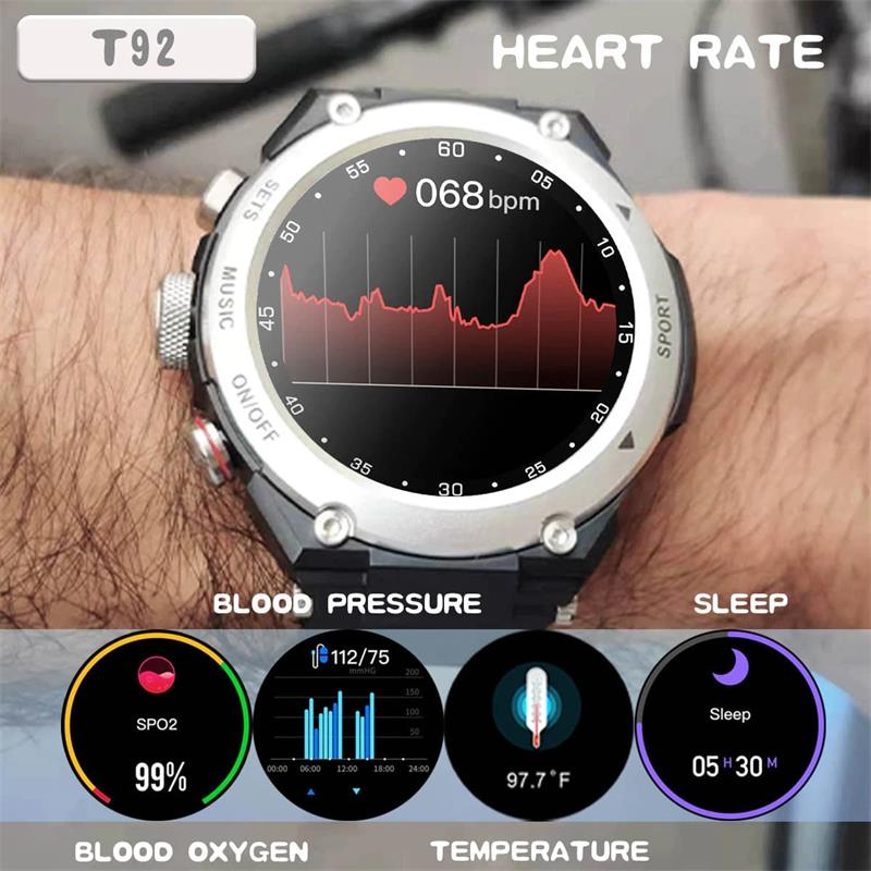 Cttopk™ - Sports Smartwatch with Wireless Earphones (Works with iPhone & Android)