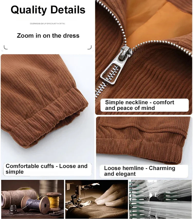 Warm And Cozy Fashionable Corduroy Jacket