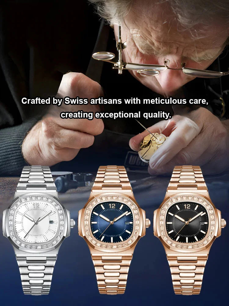 British Style Square Luxury Waterproof Quartz Watch for Men